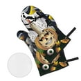 thumbnail image 2 of Ghost Pumpkin Oven Mitts and Pot Holders Sets Baking Sets for Kitchen Bbq Gloves Heat Resistant Cooking Cat Eye Night 4 Pieces, 2 of 8