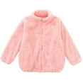 thumbnail image 4 of CCRFTGI Girls Fleece Jacket Fuzzy Full-Zip Outwear Coat Warm Fall Winter Jacket Cozy Hoodie Sweatshirt with Pockets Pink 9-10Y, 4 of 4