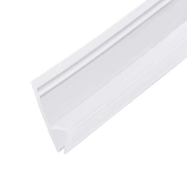Uxcell H-Type Barrera de Puerta de Vidrio Sin Marco, Tira de Sello Lateral Inferior Plástica Clara 1pcs 0.79''x0.24''x78.74
