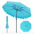 thumbnail image 1 of Gymax Solar Outdoor Market Table Umbrella w/104 Color-Changing Flowing LED Lights Turquoise, 1 of 10
