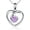 Lavender, variant on Womens Heart Pendant Necklace 925 Sterling Silver Chain Jewelry Purple Clear Austrian Crystal