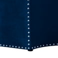thumbnail image 6 of Nicole Miller Cocktail Ottoman Zaid Velvet Upholstered Octagon Single Tufted Nailhead Trim Navy/Chrome, 6 of 10