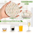 thumbnail image 5 of 6 Pcs Drink Coasters with Holder 3.94in Woven Coasters for Drinks Minimalist Christmas Lights Pattern Coaster Set for Protection Table, 5 of 7