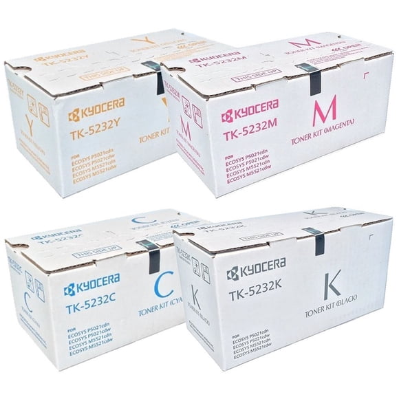 Juego de cartuchos de tóner KYOCERA TK5232 (TK-5232) de 4 colores para M5521cdw, P5021cdw