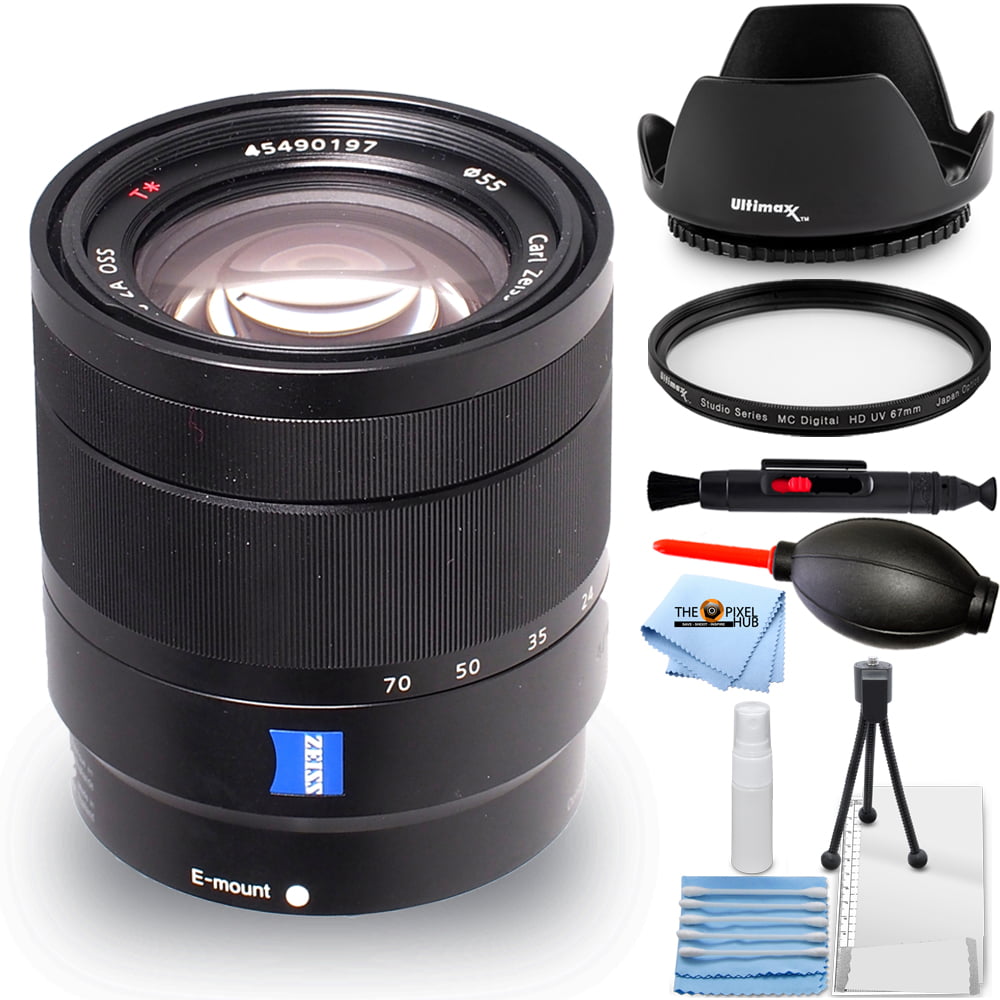 Sony Vario-Tessar T* E 16-70mm f/4 ZA OSS Lens - Essential Bundle Includes:  Tulip Hood Lens, UV Filter, Cleaning Pen, Blower, Microfiber Cloth and