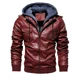 thumbnail image 4 of Chaqueta con capucha de cuero PU para hombre, conjunto de 2 piezas, ropa de moda para hombre, estilo europeo, Otoño/Invierno, 2022, 4 of 5