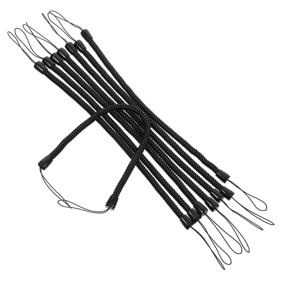 IBASETOY 8Pcs Black Stretchy Pen Lanyard with Spring Rope for Stylus Pen Tablet Accessory