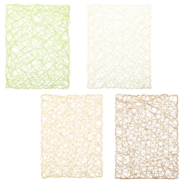 Manteles individuales tejidos con cuerda de papel, 4 piezas, decoración a mano, césped verde, decoraciones para el hogar, regalo de inauguración de la casa