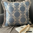 thumbnail image 3 of The HomeCentric Decorative Blue Pack of 2, 16"x16" (40x40 cm) Throw Pillows, Linen Embroidery & Frills Throw Pillows For Couch, Abstract Pattern Contemporary Style Easter - Alisa, 3 of 8