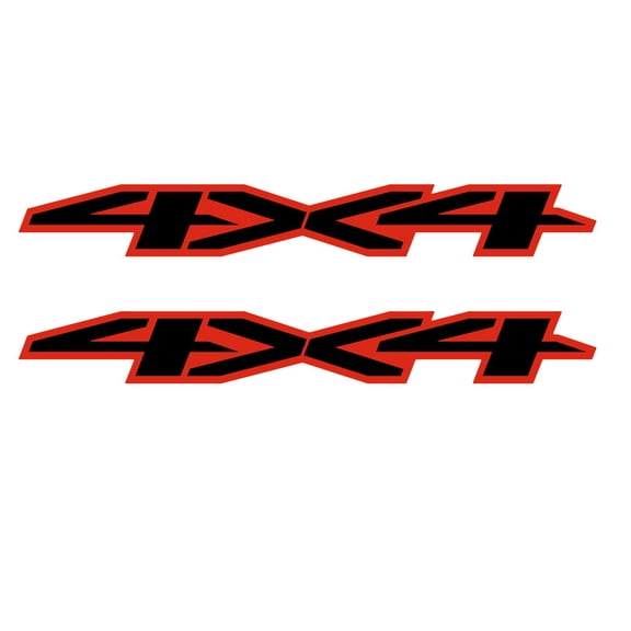 Chevy Silverado Black/Red 4X4 Bedside Decals 2019-2026 Set of 2 GM Licensed