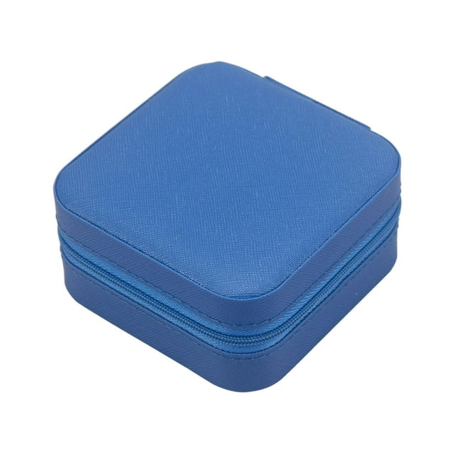 Caja de joyería, caja de almacenamiento de joyería, minicaja de almacenamiento de joyería, organizador de joyería, exhibición para dijes, collares, Azul
