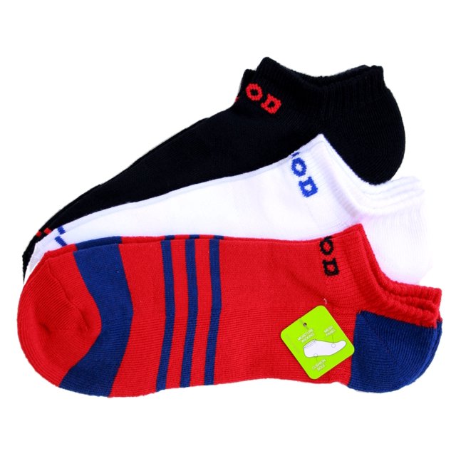 Izod Men's Golf Socks (712) 3 pair, Red/White/Black