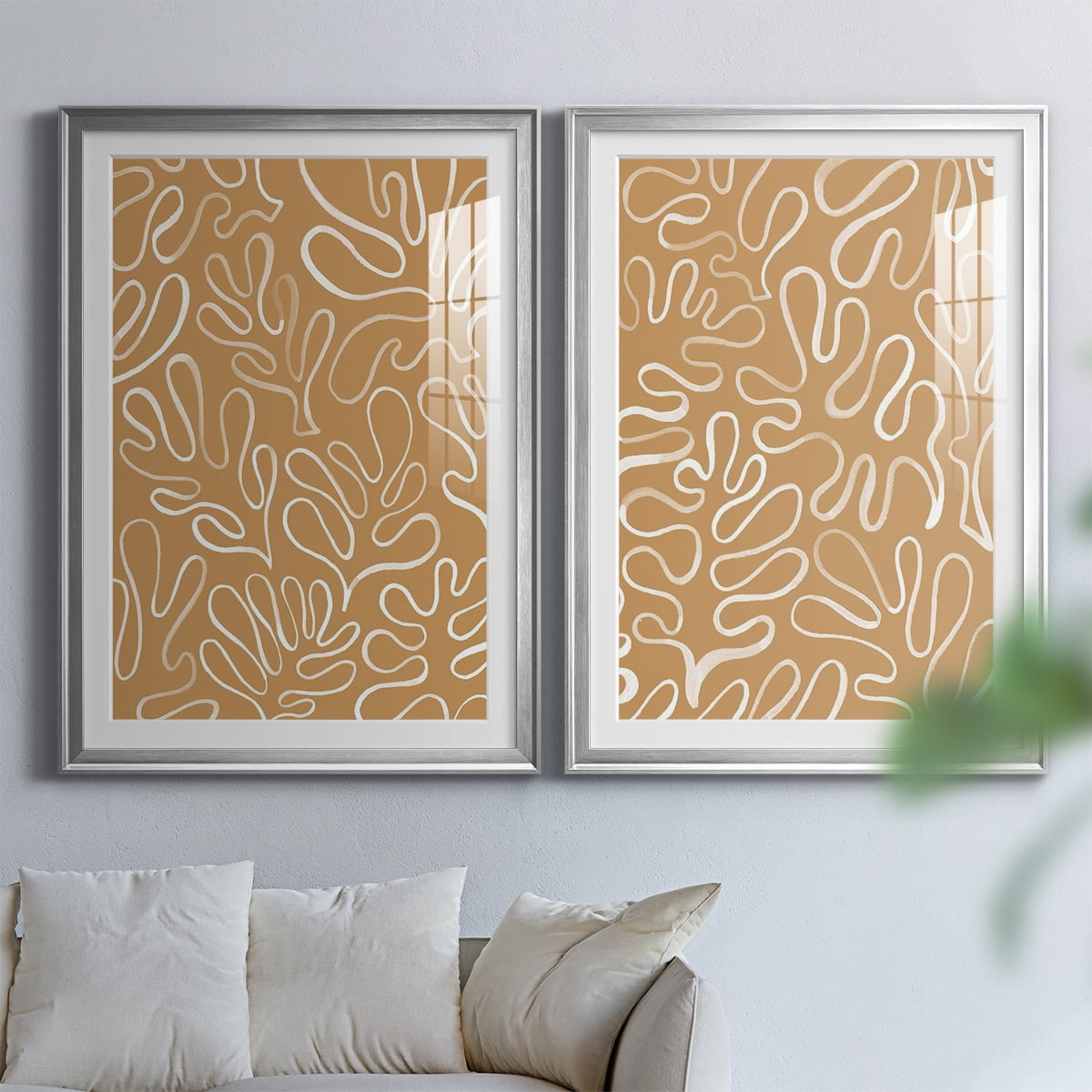 Wexford Home Matisse Pieces I Premium Framed Print, 22.5" x 30.5" - Ready to Hang, Silver (Set of 2)