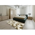 thumbnail image 5 of Ahgly Company Machine Washable Indoor Square Abstract Dark Gold Brown Area Rugs, 8' Square, 5 of 7