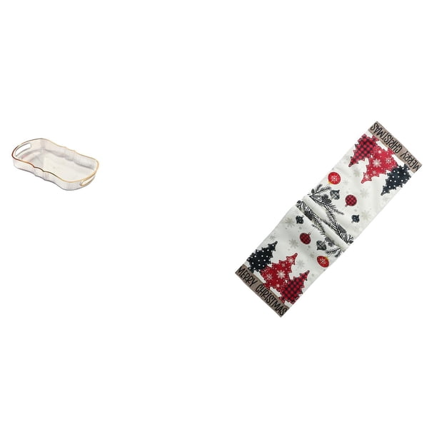 Bandeja de almacenamiento,Bandeja rectangular para servir frutas y postres de cocina,Bandeja decorativa organizadora multifunción para el hogar,Camino de mesa navideño,Camino de mesa