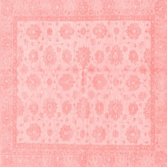 Ahgly Company Machine Washable Indoor Square Oriental Red Traditional Area Rugs, 5' Square