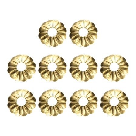 Uxcell 10pack Cabinet Knob Backplate, 0.79 Inch Drum Plum Shape Radial Brass Backplate Washers Classical Furniture Decoration Gasket for Cabinet Drawer Cupboard Doors Hardware