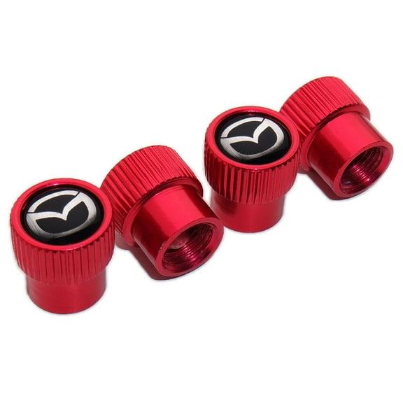 4pcs Universal Fit Mazda Car Wheels Tire Air Valve Caps Stem Dust Cover Red