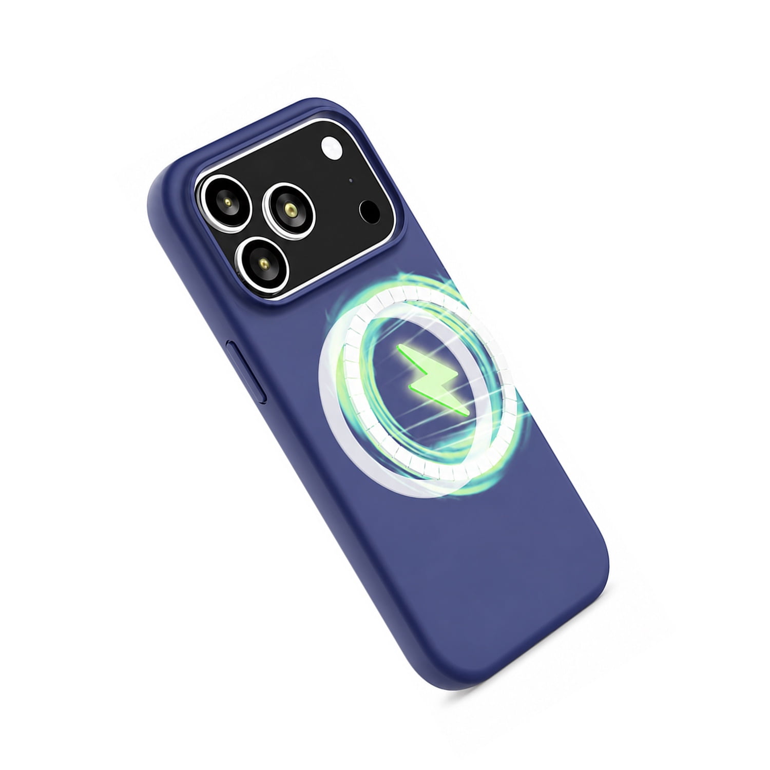 Smooth Silicone Wireless Charging Case for iPhone 17 Pro Max - Navy Blue