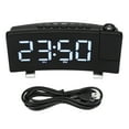 thumbnail image 1 of Reloj despertador digital con proyección de 180° en la pared del techo, reloj despertador alimentado por USB para dormitorio, personas que duermen mucho, niños y ancianos, fuente blanca, 1 of 5
