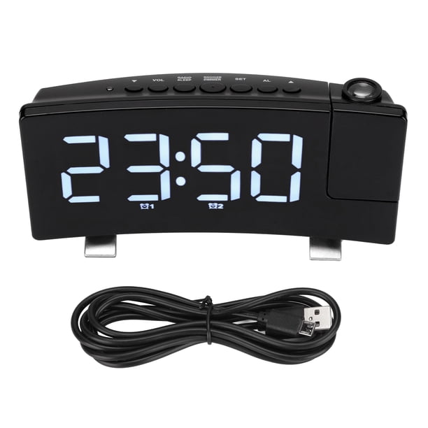 Reloj despertador digital NikouMX con proyección 180° alimentado por USB