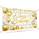 thumbnail image 4 of Banner de fondo de feliz cumpleaños, globo blanco y dorado con purpurina, fuegos artificiales, cartel de cumpleaños, fondo grande para decoración de fiestas de cumpleaños., 4 of 6