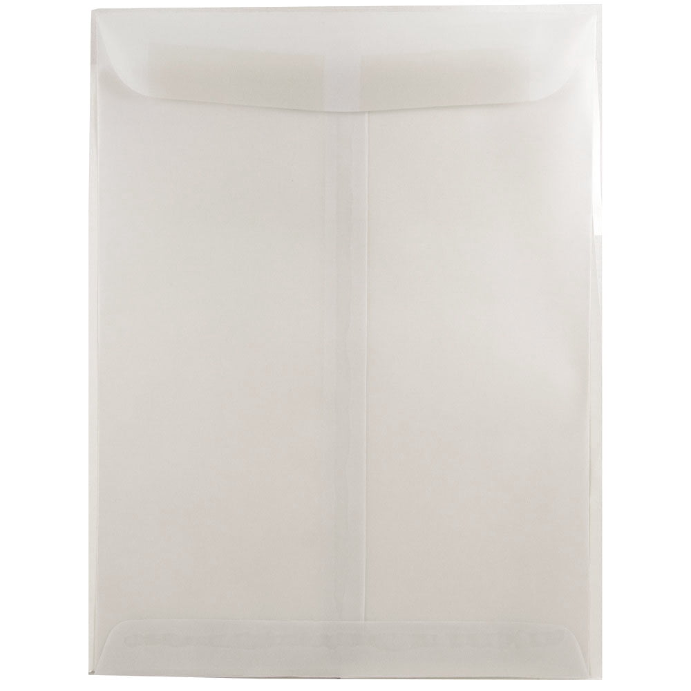 JAM 9 x 12 Open End Translucent Envelopes, 50/Pack, Clear