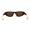 thumbnail image 4 of Trendy Sport Wrap Soft Tip Plastic Beveled Thick Plastic Sunglasses Dark Brown, 4 of 4