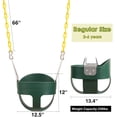 thumbnail image 4 of High Back Toddler Bucket Swing Seat with Coated Chains, Heavy Duty Kids Swing Seat Fully Assembled, Green, 4 of 7