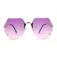 thumbnail image 2 of Womens Oceanic Lens Rimless Swan Down Temple Sunglasses Gold Purple, 2 of 4