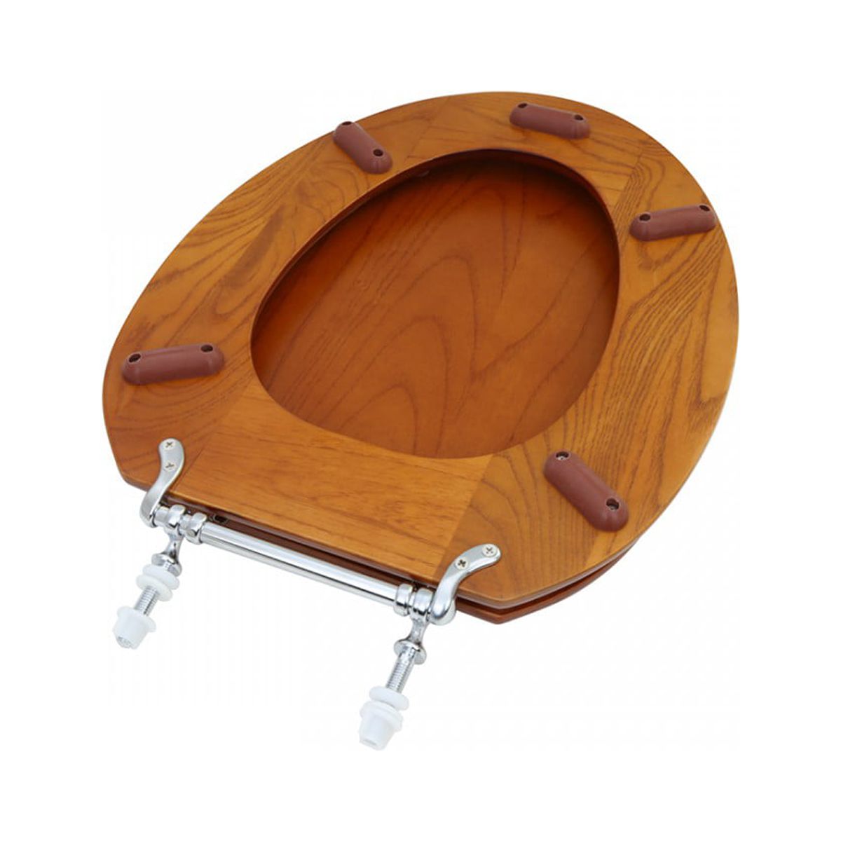 Renovator's Supply Elongated Light Mahogany Toilet Seat, Hardwood