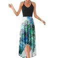 thumbnail image 1 of Vestido de verano para mujer, ajustado, de cintura alta, línea A, vestidos sin mangas de retazos, Sexy, cuello en V, dobladillo sin espalda, vestido veraniego oscilante Fridja  hjkh2061, 1 of 5