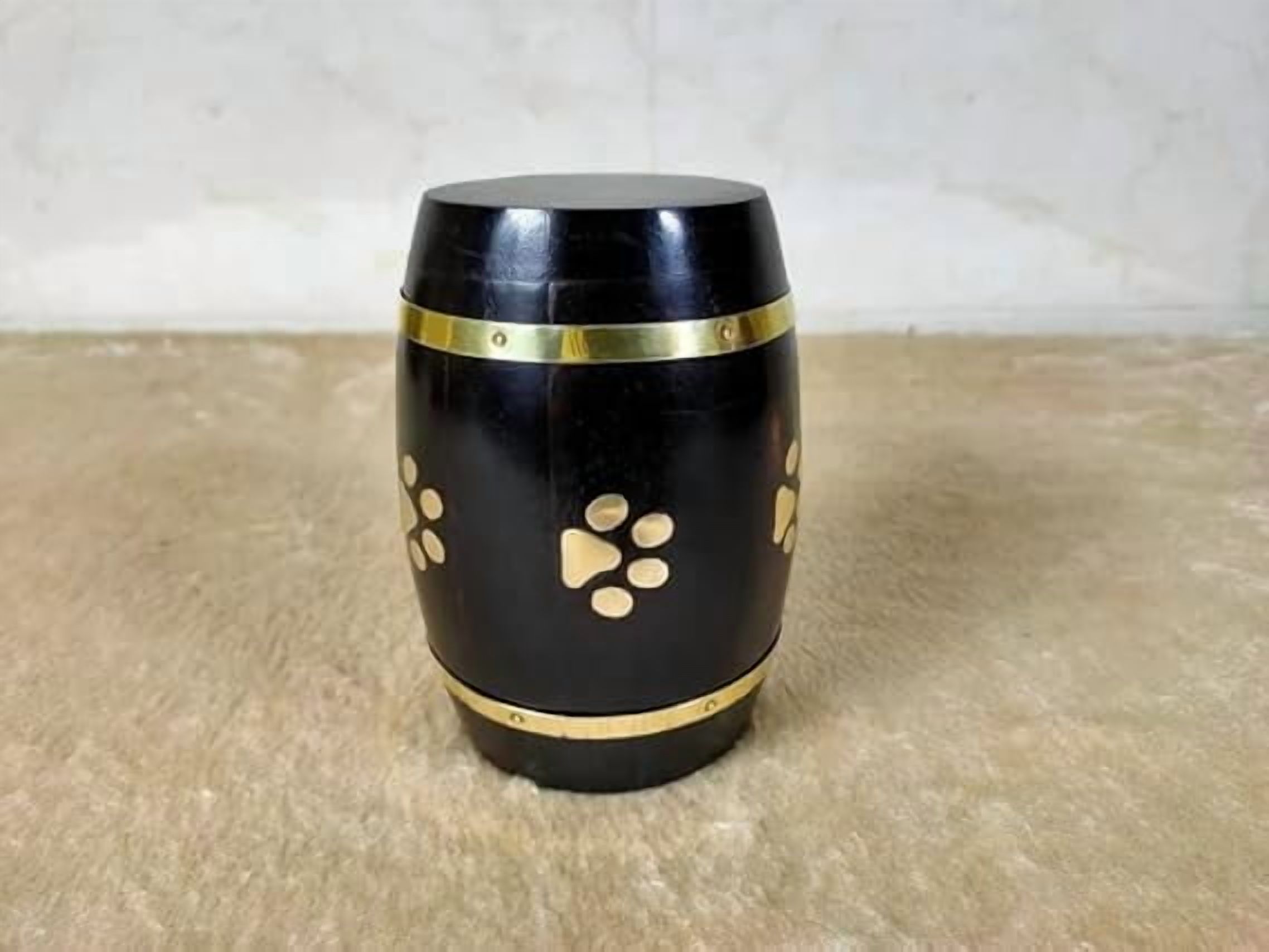 Wooden Cremation Pet Urn for Dog Cat Ashes with Brass Inlay Paws | Funeral Cremation Urn|pet Memorial Keepsake Urn | Wooden Pet Urn, Loss Pet Memorial Remembrance Gift