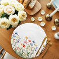 thumbnail image 2 of Round Placemats Watercolor Wildflower 15 inch Set of 4 Table Mats for Dining Table Spring Plant Leaf Heat Resistant Non-Slip Kitchen & Home Decorative Place Mat Set, 2 of 8
