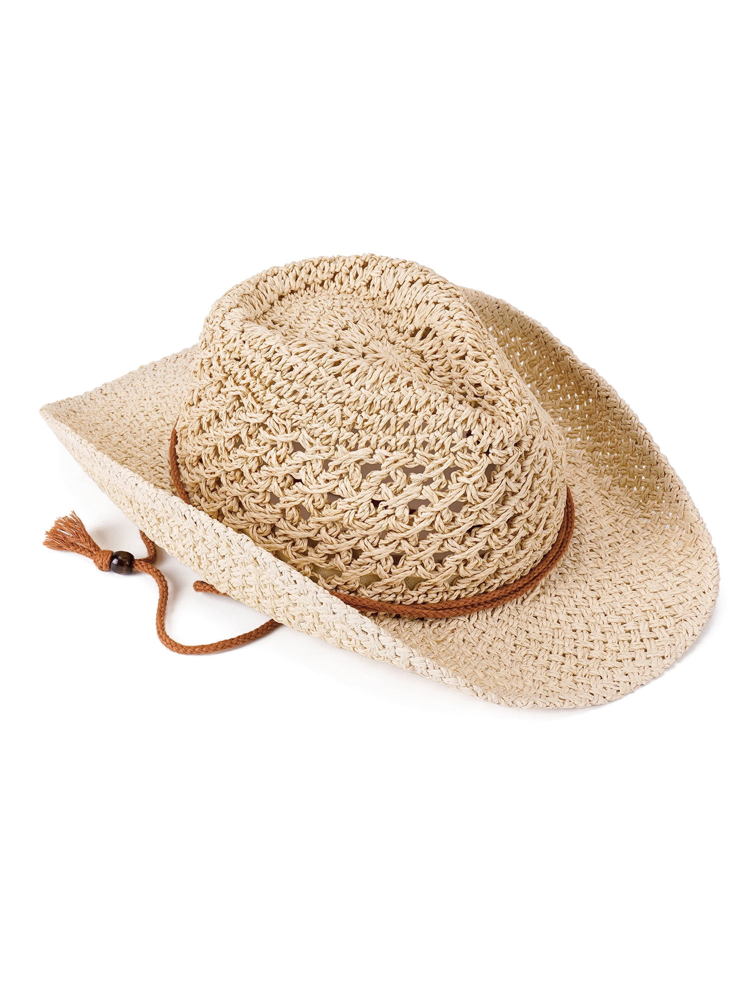 1186 Women\'s Woven Straw Western Cowboy Hat With Chin Strap, Cowgirl Sun 2026 Women Men Classic Wide Brim Western Cowboy Cowgirl Hat  main image 4