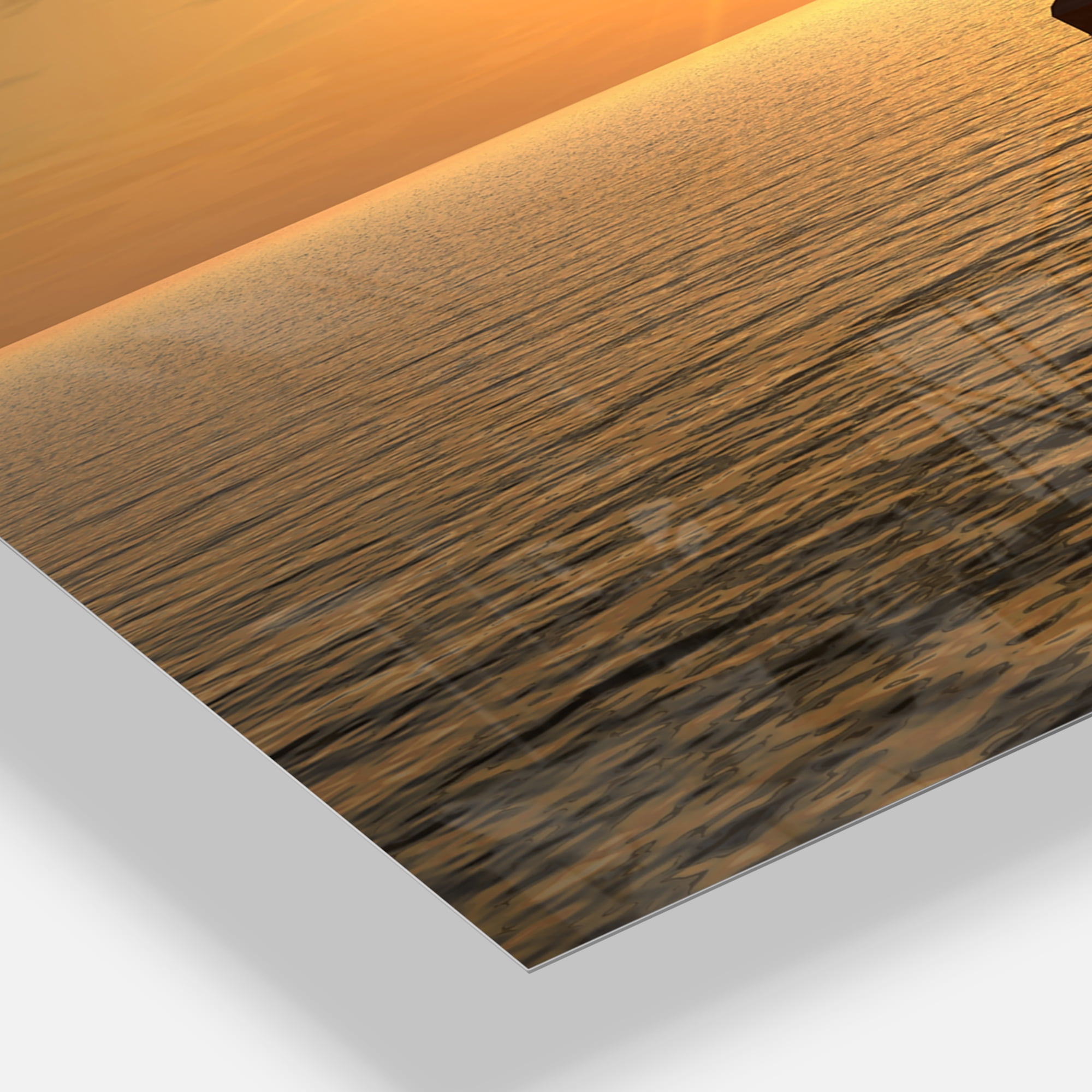 Designart 'Ship and Sunset' Modern Wall Clock