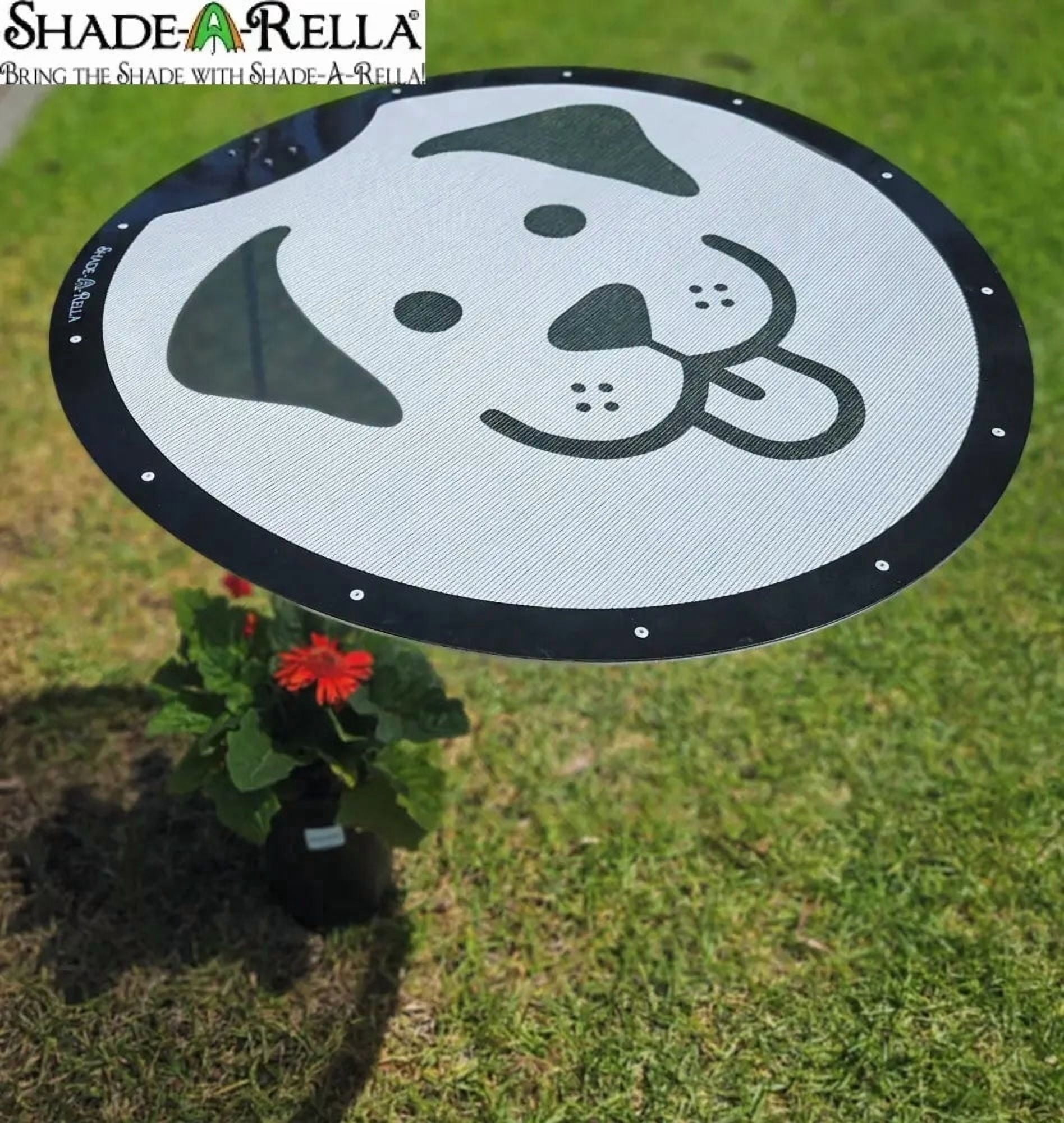 Limited Edition!  Introducing the Pup-A-Rella!  24" round, 70% shade cloth printed Puppy face plant shade, plant umbrella, portable shade