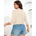 thumbnail image 3 of Yesfashion Women's Plus Size Short Sleeve Knit Cardigan Lightweight Lace-Up Front Open Sweater Cardigans, 3 of 7