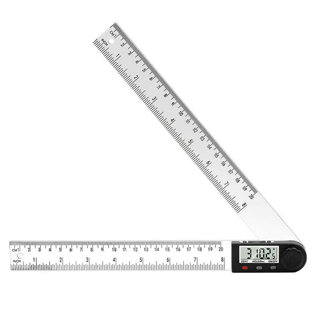 Regla De Ángulo Digital 2 En 1 0-20 Cm 360 Grados Transparente Con Pantalla Lcd 3 Botones De Operación Buscador De Ángulo De Transportador Digital Para Carpintería Construcción Diy sonducket TO004370-00