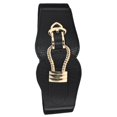 thumbnail image 4 of Cinturón ancho para mujer, elástico, Simple, elegante, a la moda, elástico, Vintage, para decoración de vestidos, hebilla dorada, negro, 4 of 8