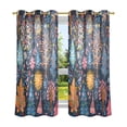 thumbnail image 6 of Yayeee Window Curtains Light Filtering 63"x52" Grommet Panel Pair Home Living Room Decor, Pink Christmas Splendor, 6 of 7
