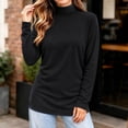 thumbnail image 4 of ZGRBOU Mock Turtleneck Tops for Women Fall Winter Basic Long Sleeve Shirts Soft Stretchy Layering Tee Plus Size, 4 of 5
