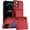 Red, variant on ELEHOLD Case for iPhone 12 Pro Max, Shockproof Heavy Duty Wallet Case with Hidden Card Holder for Women & Men,Black
