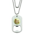 thumbnail image 1 of Toad Sitting In Front of Mushrooms Military Dog Tag Bottle Opener Pendant, 1 of 3