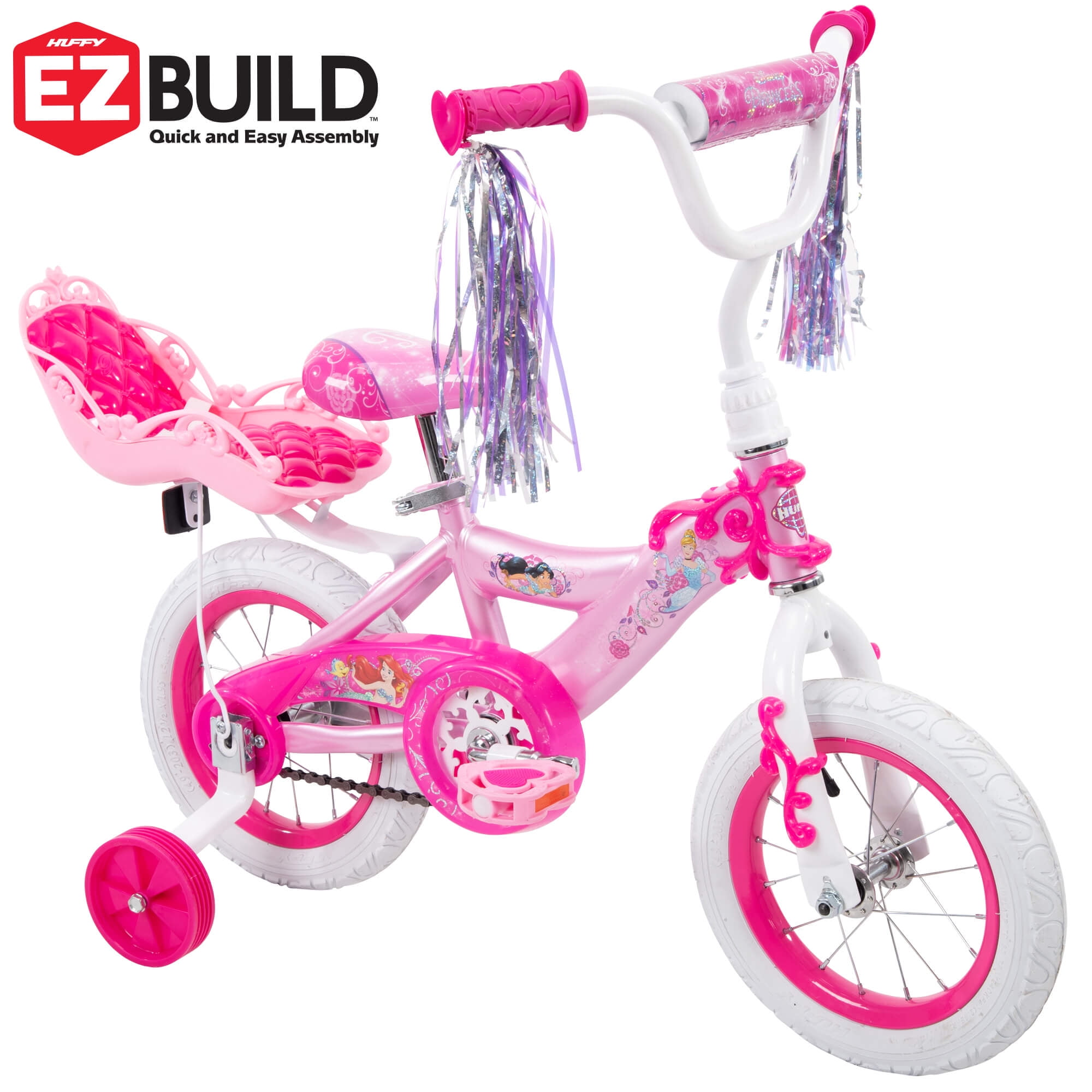 Bike For Girls 12 Bicycle Minnie Mouse Huffy Training Wheels Doll Carrier Pink 