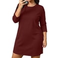 thumbnail image 2 of NominalSnug Womens Plus Size Nightgowns 3/4 Sleeve Sleepwear Crewneck Nightdress Loose Comfy Homewear, 2 of 8