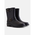 thumbnail image 2 of Time and Tru Women's Moto Rubber Rain Boots, 2 of 6