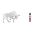 thumbnail image 1 of Figura decorativa moderna de resina de una geisha kabuki con forma de toro. Estatua abstracta coleccionable para la entrada, mesa, escritorio, estante, 1 of 8
