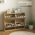 thumbnail image 4 of HOMCOM Armoire à Chaussures Étroite avec 4 Tiroirs Basculants pour Entrée Couloir Chêne, 4 of 10