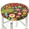 thumbnail image 3 of Balery Hippie Peace Love Velvet Round Bar Chair Cushion Cover Adjustable, Protects From Scratches And Stains, Soft & Washable Ideal For Wooden And Metal Stools - 12 Inch, 3 of 7